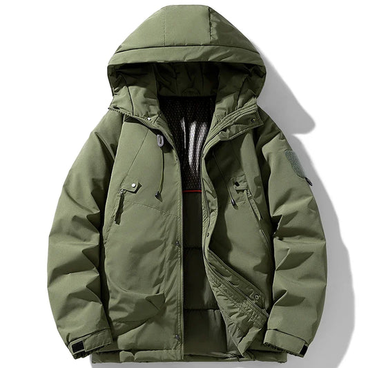 KLARRAA Men’s Hooded Winter Jacket – Thick Warm Casual Outerwear for Autumn & Winter