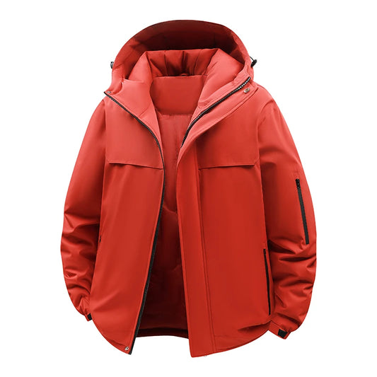 KLARRAA Men’s Warm Cotton Jacket – Thick Velvet Winter Coat for Autumn & Winter