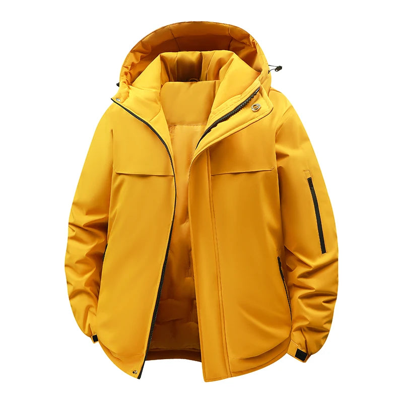 KLARRAA Men’s Warm Cotton Jacket – Thick Velvet Winter Coat for Autumn & Winter