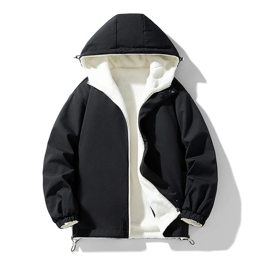 KLARRAA Men’s Hooded Winter Jacket – Thick Warm Casual Outerwear for Autumn & Winter