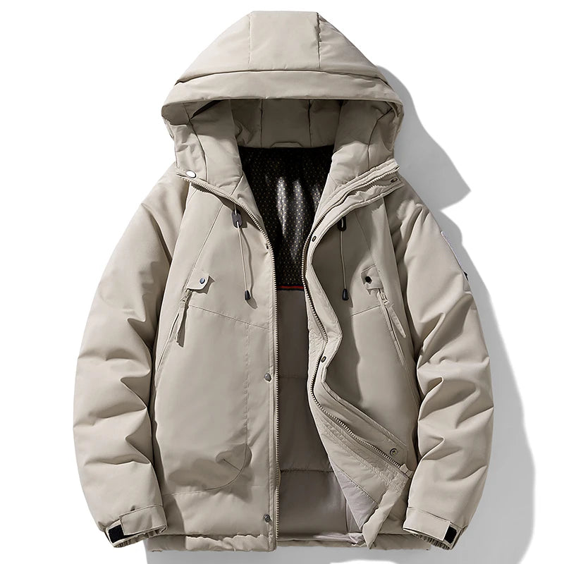 KLARRAA Men’s Hooded Winter Jacket – Thick Warm Casual Outerwear for Autumn & Winter