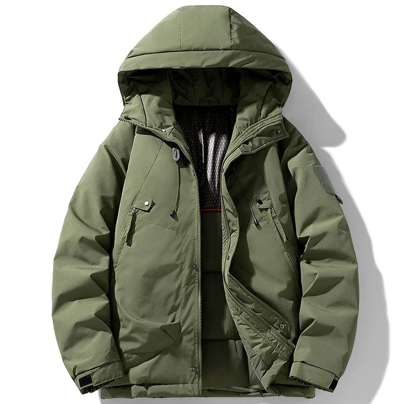 KLARRAA Men’s Hooded Winter Jacket – Thick Warm Casual Outerwear for Autumn & Winter