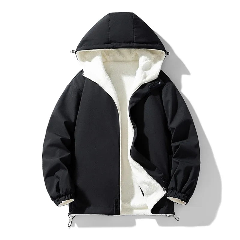 KLARRAA Men’s Hooded Winter Jacket – Thick Warm Casual Outerwear for Autumn & Winter