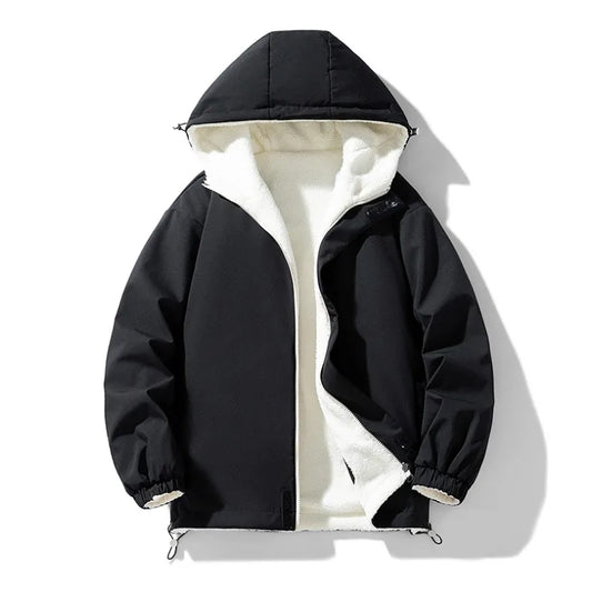 KLARRAA Men’s Hooded Winter Jacket – Thick Warm Casual Outerwear for Autumn & Winter