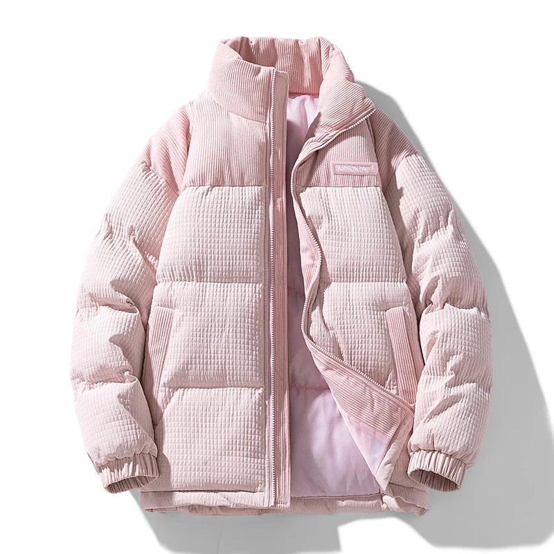 KLARRAA Unisex Winter Jacket – Windproof Cotton Parka with Standing Collar, Thin & Warm