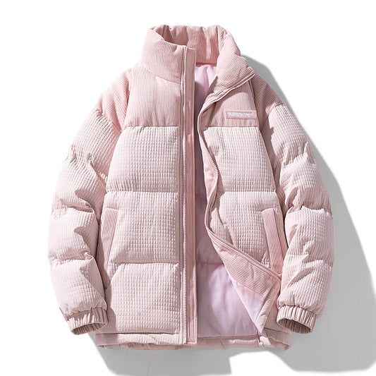 KLARRAA Unisex Winter Jacket – Windproof Cotton Parka with Standing Collar, Thin & Warm