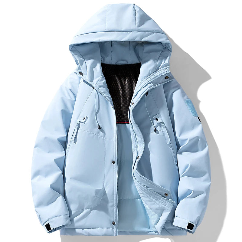 KLARRAA Men’s Hooded Winter Jacket – Thick Warm Casual Outerwear for Autumn & Winter