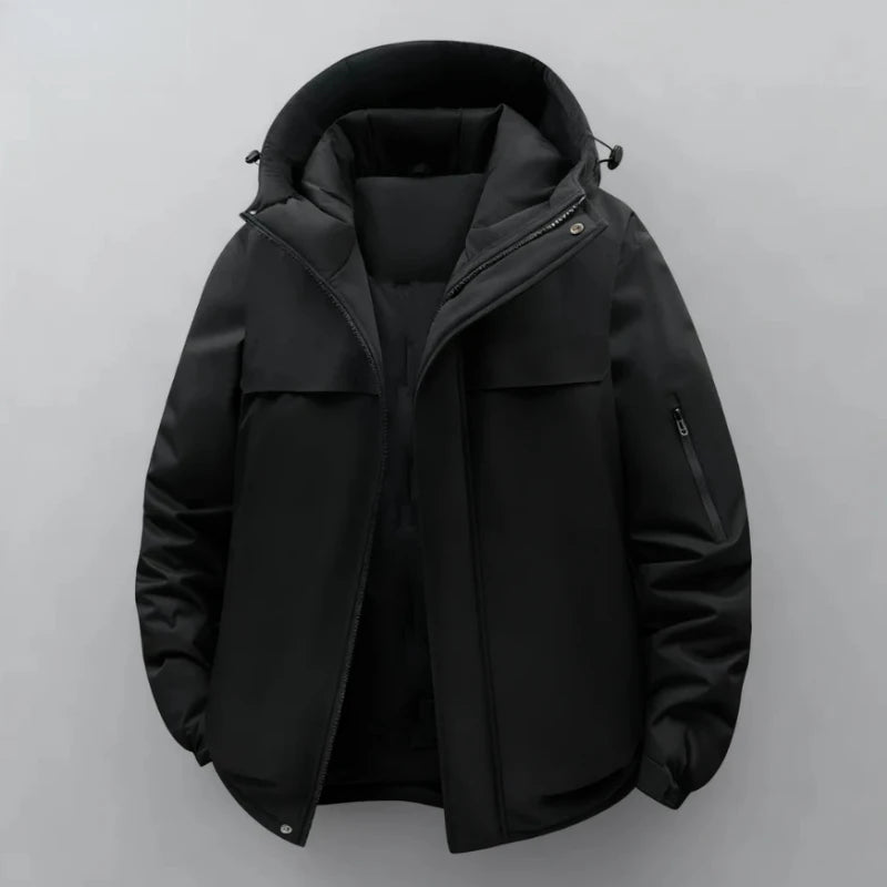 KLARRAA Men’s Warm Cotton Jacket – Thick Velvet Winter Coat for Autumn & Winter