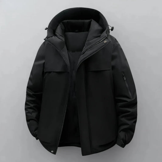 KLARRAA Men’s Warm Cotton Jacket – Thick Velvet Winter Coat for Autumn & Winter