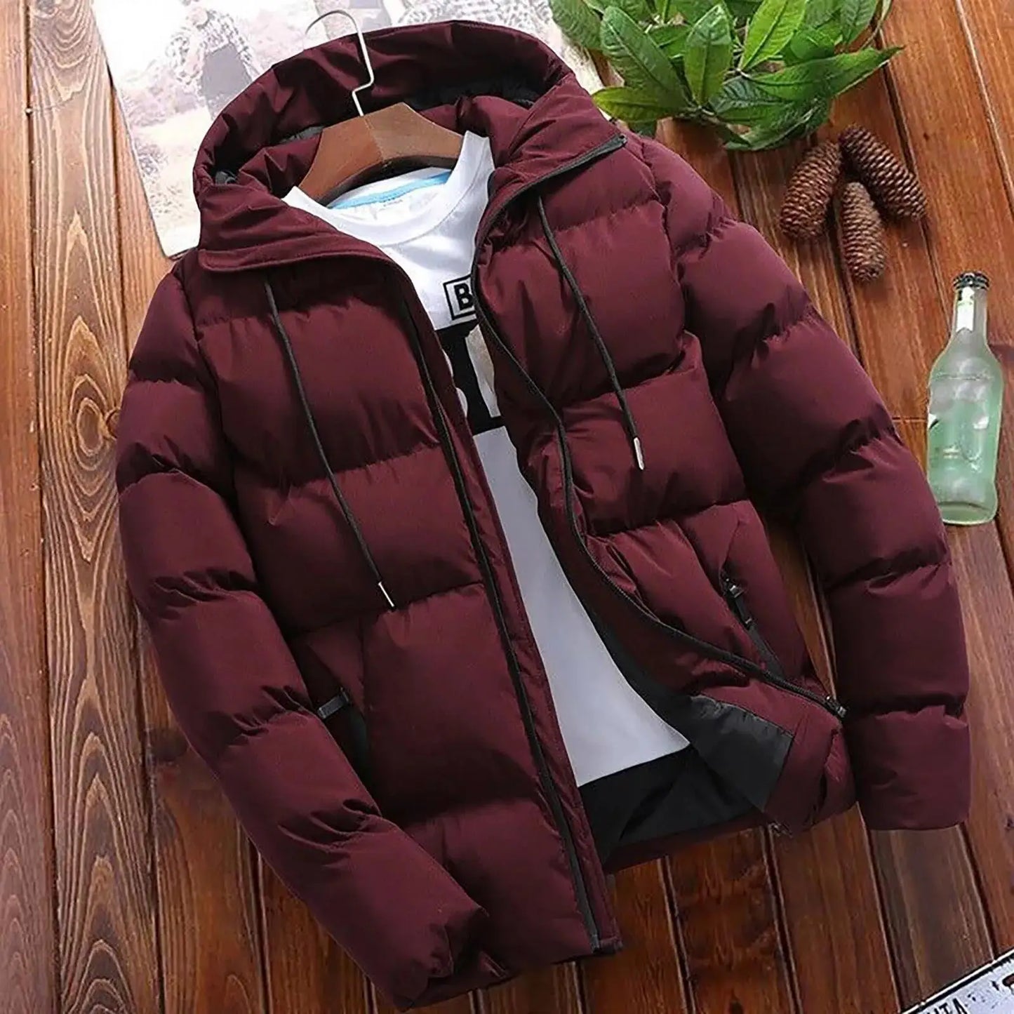Buy Trendy BusinessMen's SlimFit Hooded Fashion Coat Online