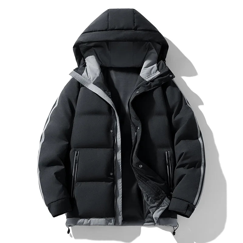 KLARRAA Men’s Large Size Winter Padded Jacket – Fake 2-Piece Parka Work Coat