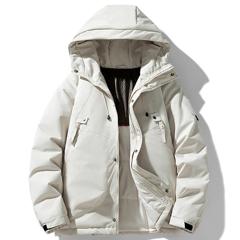 KLARRAA Men’s Hooded Winter Jacket – Thick Warm Casual Outerwear for Autumn & Winter