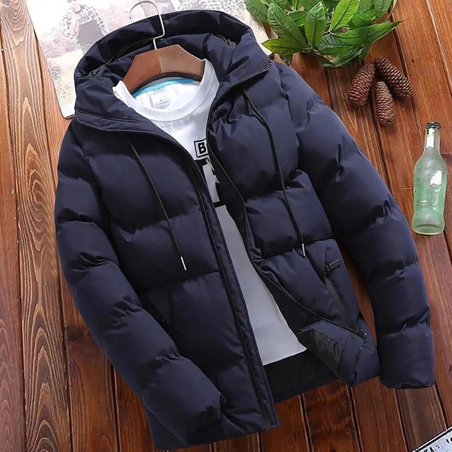 Buy Trendy BusinessMen's SlimFit Hooded Fashion Coat Online