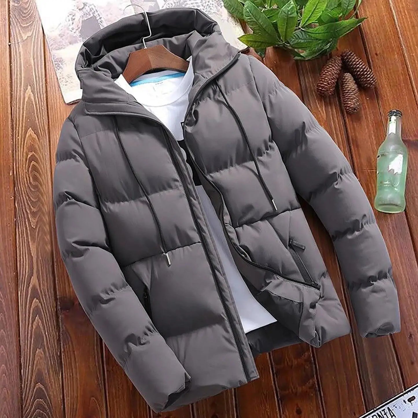 Buy Trendy BusinessMen's SlimFit Hooded Fashion Coat Online