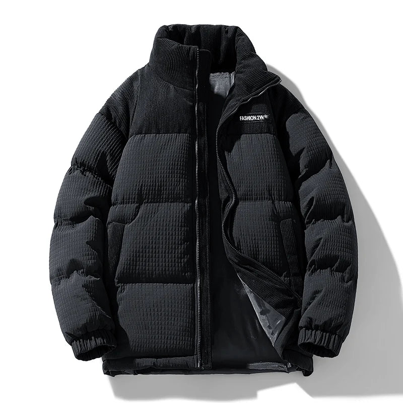 KLARRAA Unisex Winter Jacket – Windproof Cotton Parka with Standing Collar, Thin & Warm